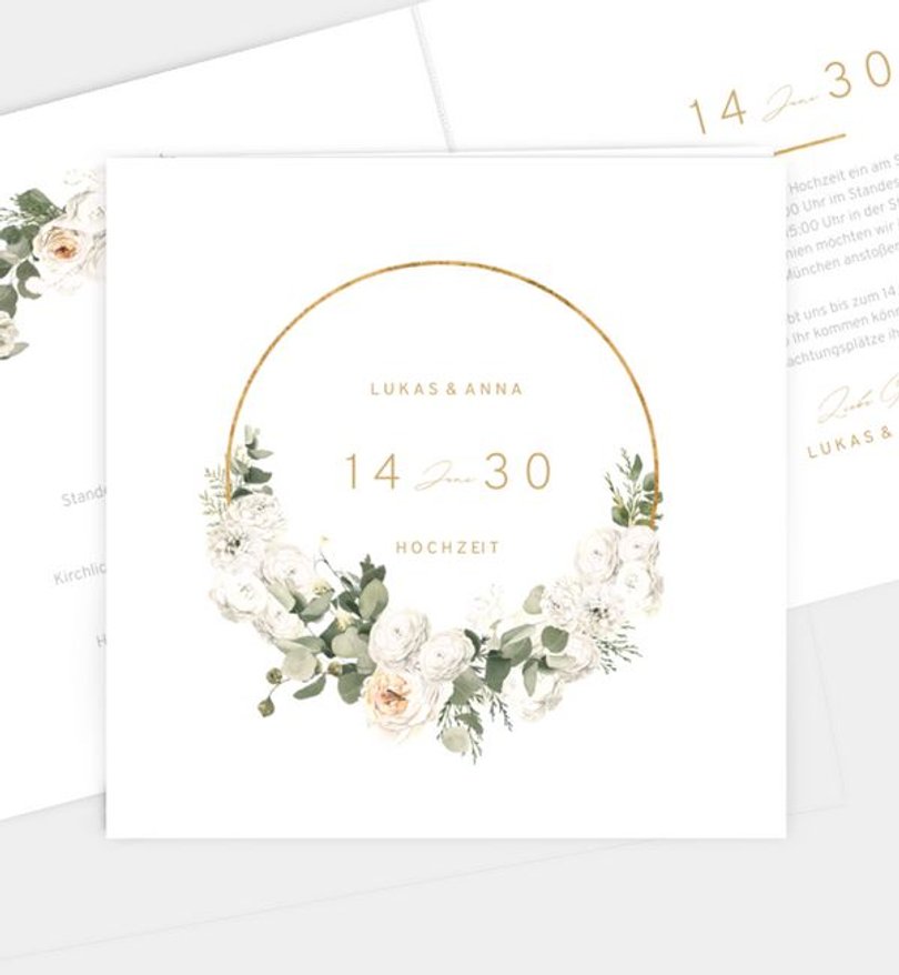 Einladungskarte Hochzeit Opulent Green