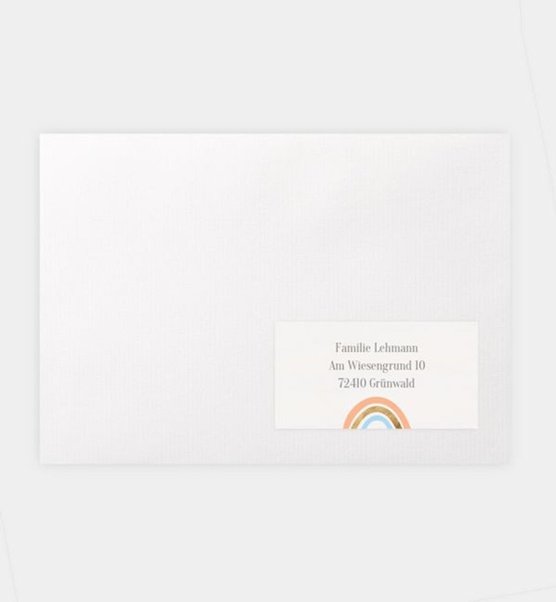 Empfängeraufkleber Konfirmation Regenbogen