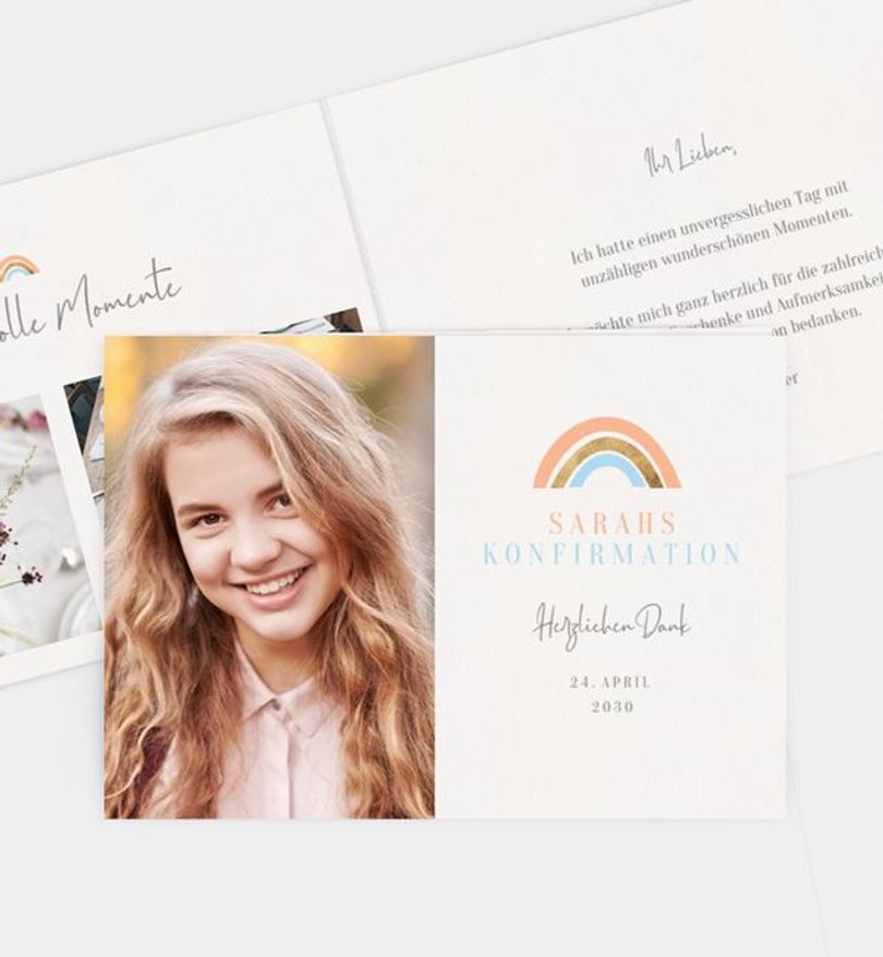 Dankeskarte Konfirmation Regenbogen