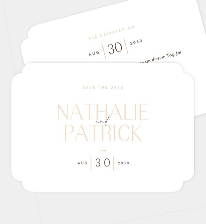 Save-The-Date Karte Hochzeit Signatur