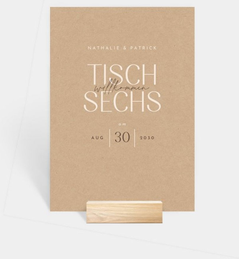 Tischnummer Hochzeit Signatur