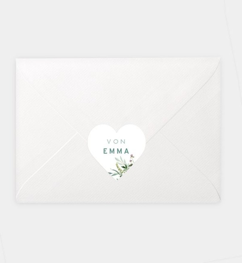 Siegelsticker Konfirmation Green bouquet