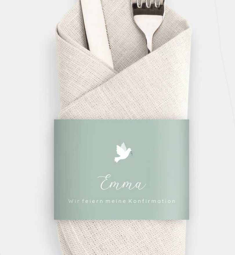 Besteck Servietten-Zubehör Konfirmation Flying Bird