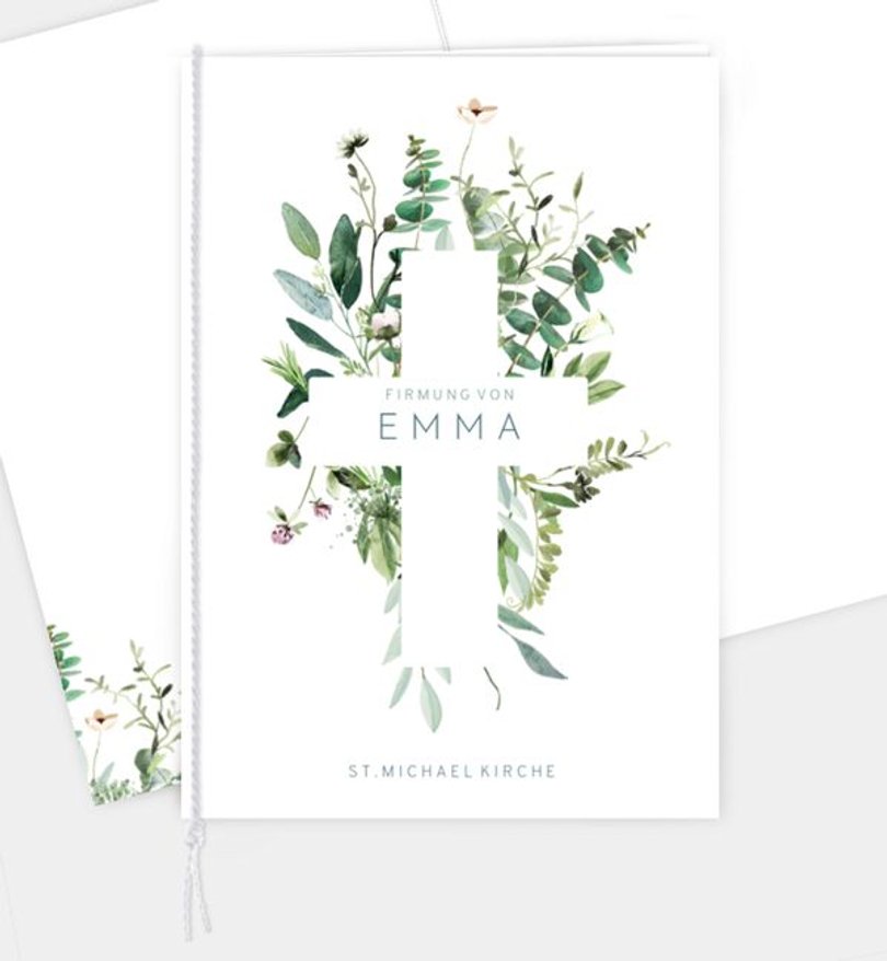 Kirchenheft Firmung Green bouquet