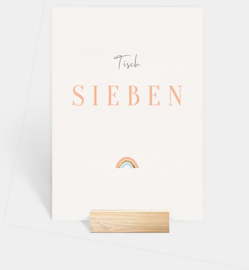 Tischnummer Kommunion Regenbogen