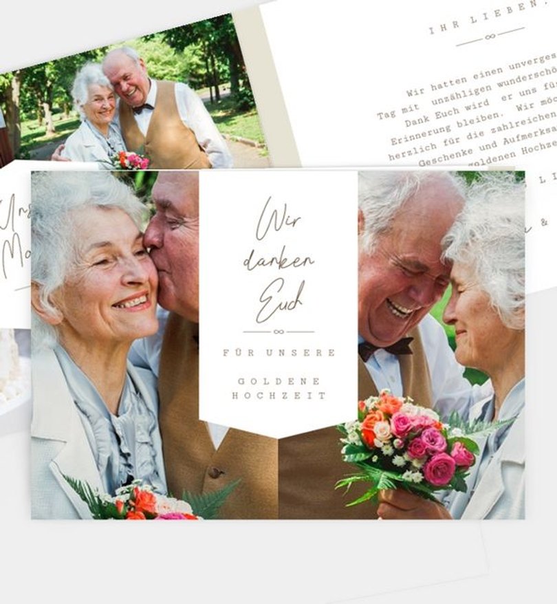 Dankeskarte Goldene-Hochzeit Destiny