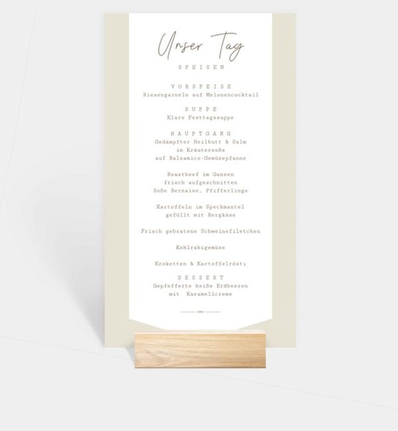 Menükarte Goldene Hochzeit Destiny