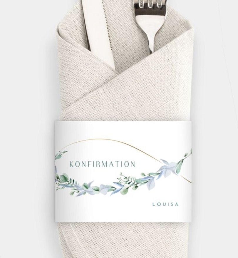 Besteck Servietten-Zubehör Konfirmation Blätterzeichen