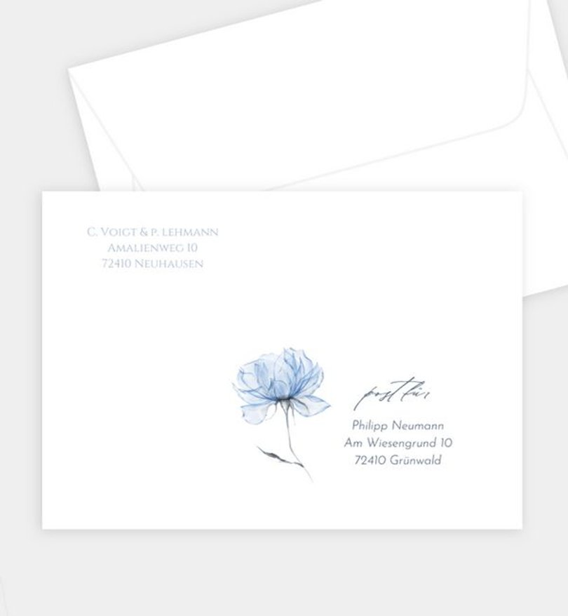 Briefumschlag Hochzeit Blue Harmony