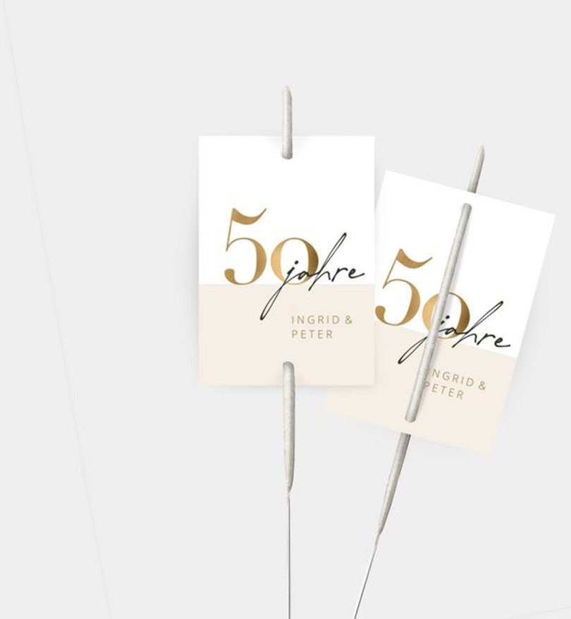 Wunderkerzenetikett Goldene Hochzeit Minimal Modern