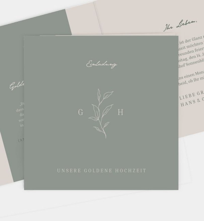 Einladungskarte Goldene-Hochzeit Perfect Day