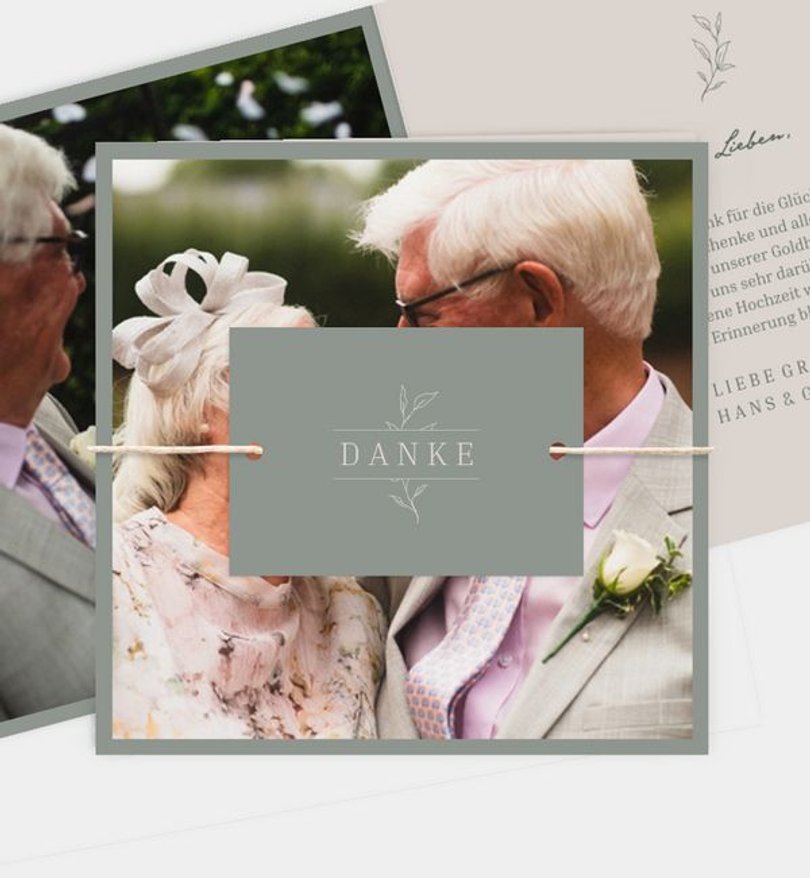 Dankeskarte Goldene-Hochzeit Perfect Day