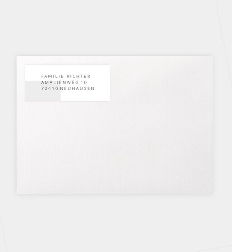 Absenderaufkleber Silberhochzeit Minimal Modern