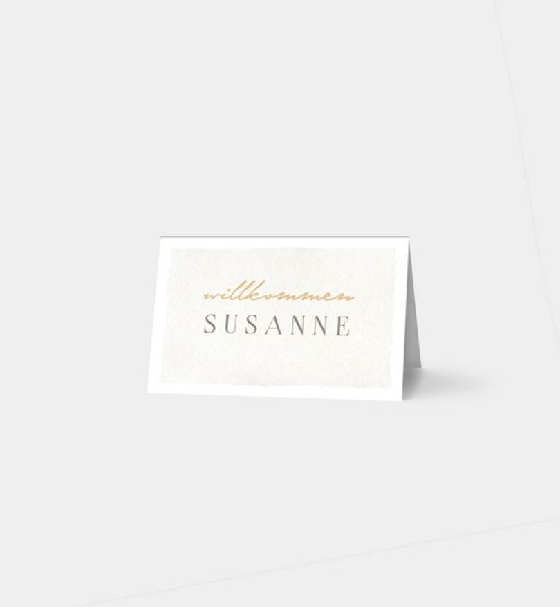 Tischkarte Goldene Hochzeit Champagne