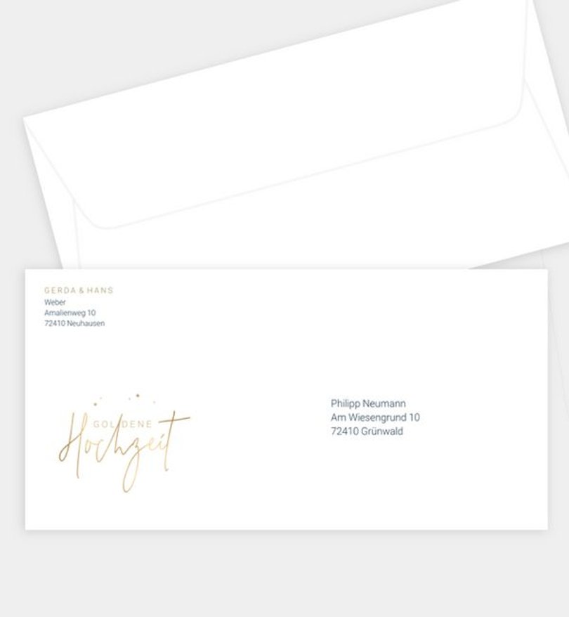 Briefumschlag Goldene-Hochzeit Sparkling Night
