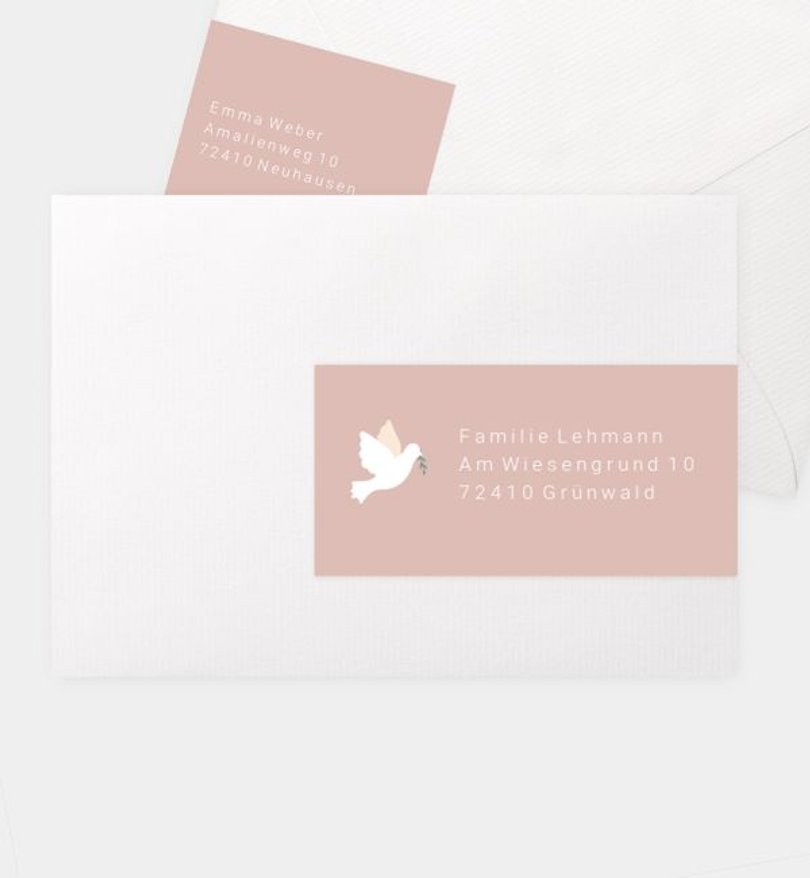 Adressaufkleber Konfirmation Flying Bird