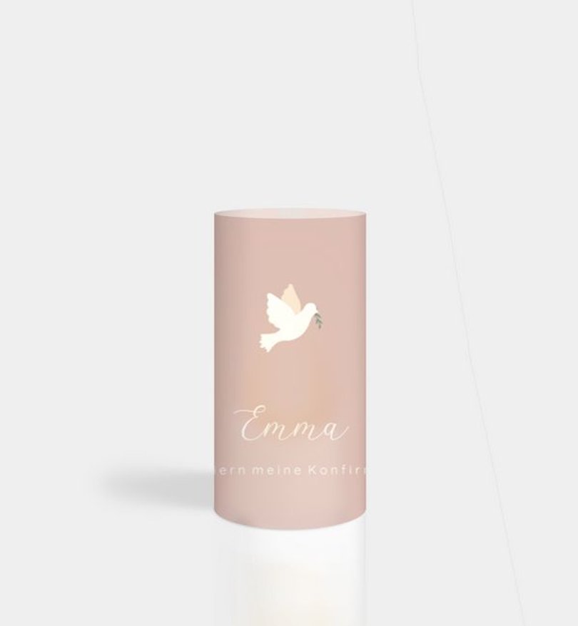 Windlichtkarte Konfirmation Flying Bird