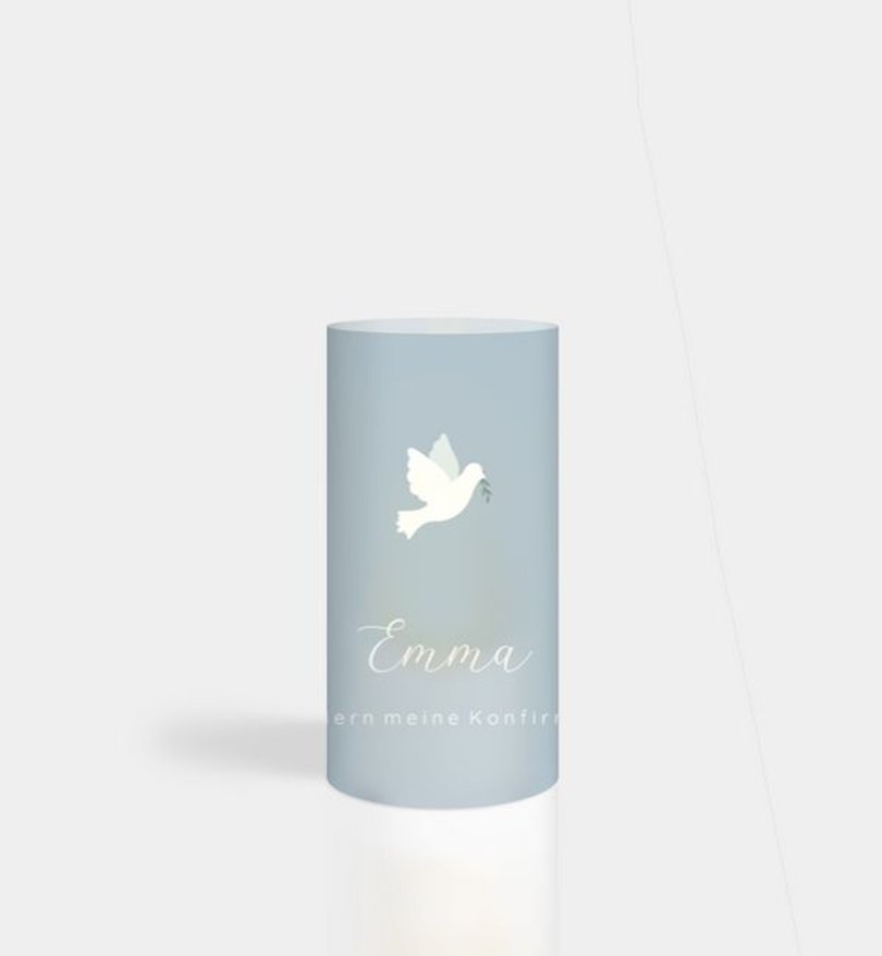 Windlichtkarte Konfirmation Flying Bird