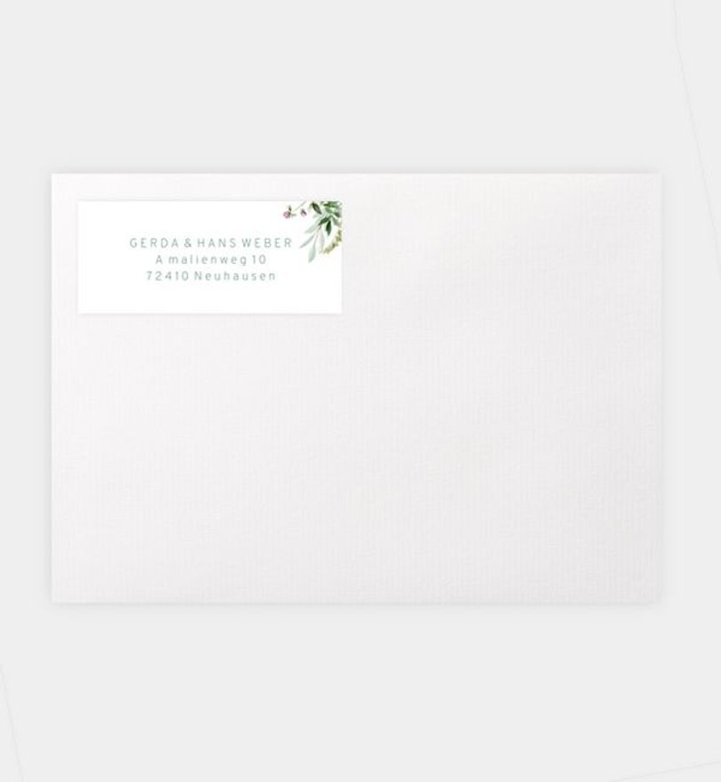Absenderaufkleber Silberhochzeit Greenbouquet