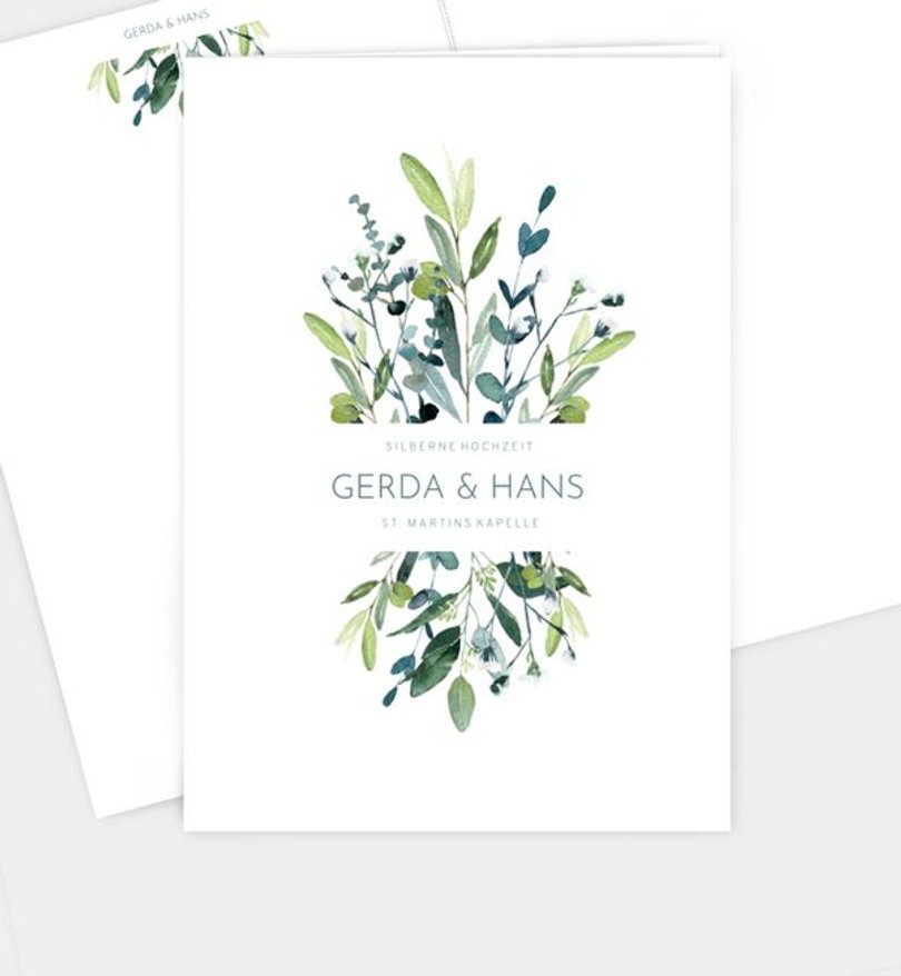 Kirchenheft Silberhochzeit Greenbouquet