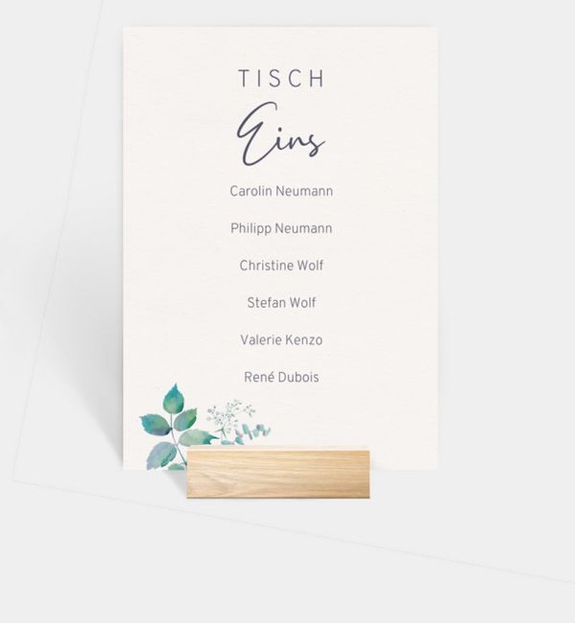 Gruppentischkarte Goldene Hochzeit Helles Bouquet · Vintage