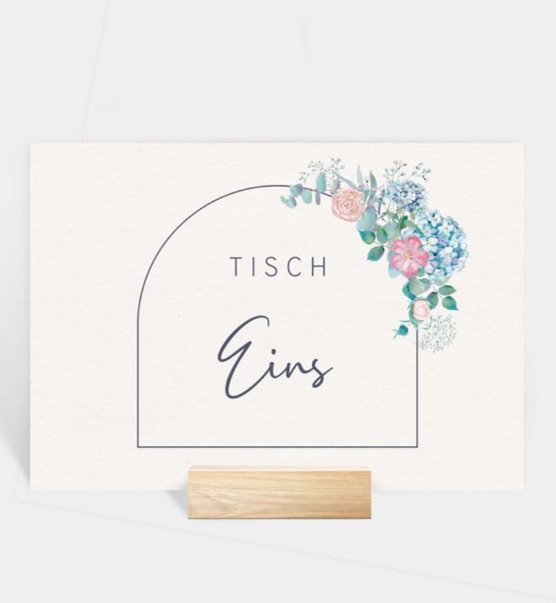 Tischnummer Goldene Hochzeit Helles Bouquet · Vintage