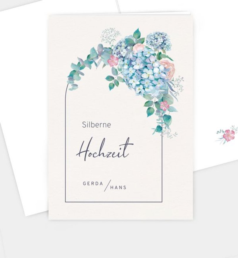 Kirchenheft Silberhochzeit Helles Bouquet · Vintage