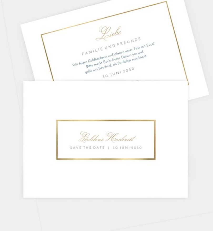 Save-The-Date Karte Goldene Hochzeit Delightful Time