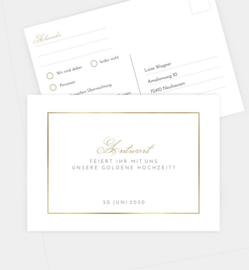 Antwortkarte Goldene Hochzeit Delightful Time