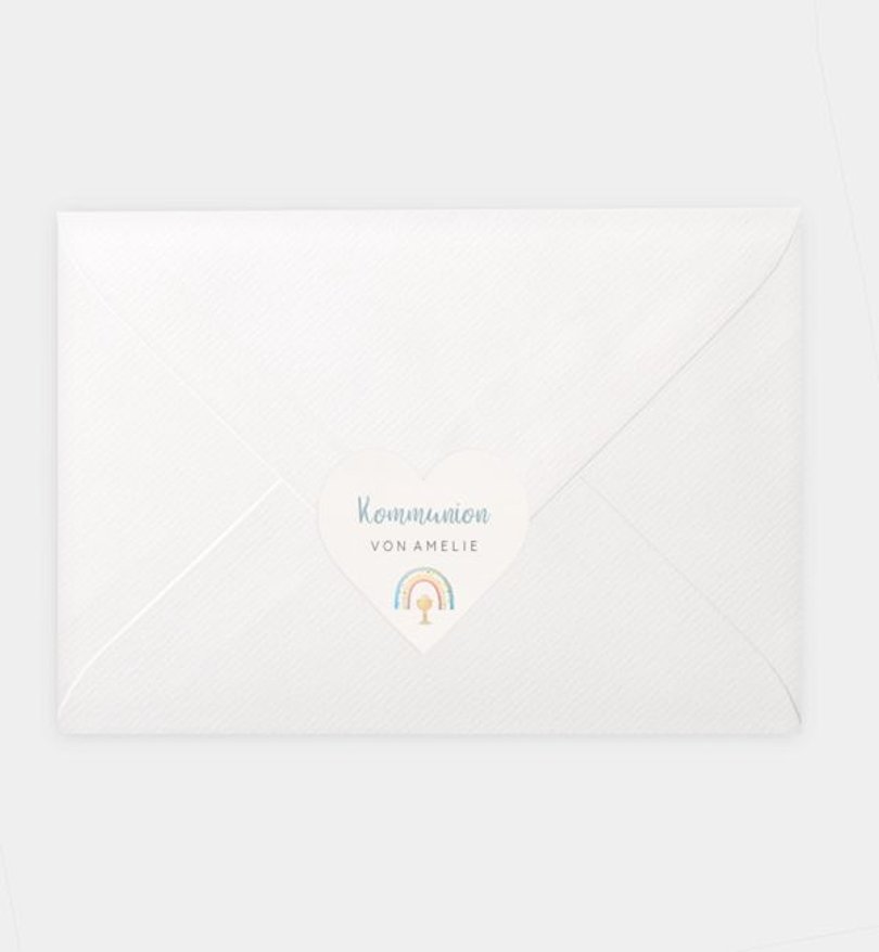 Siegelsticker Kommunion Rainbow Aquarell