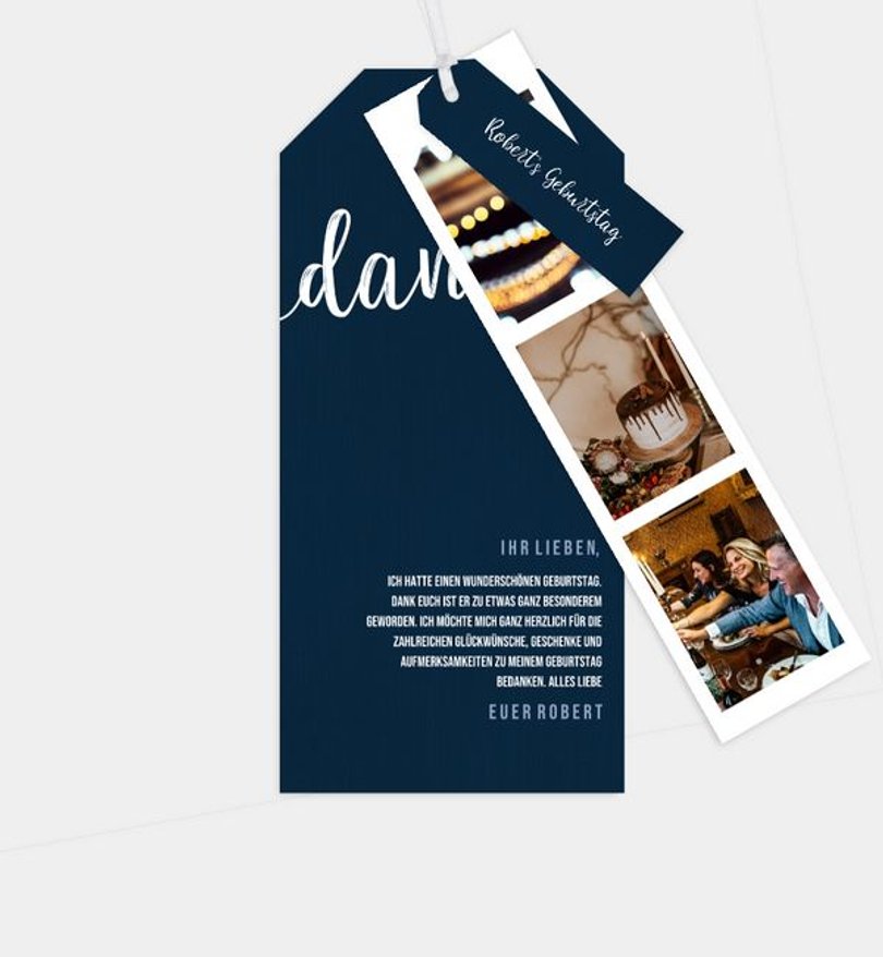 Dankeskarte Geburtstag Großes Datum