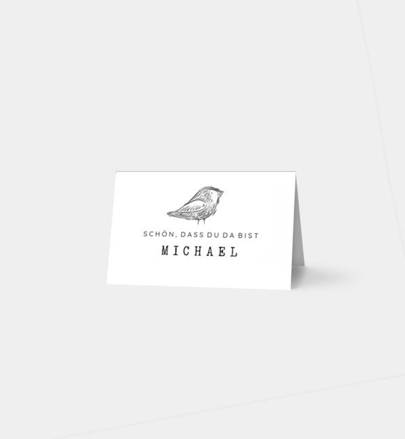 Tischkarte Firmung Little Bird