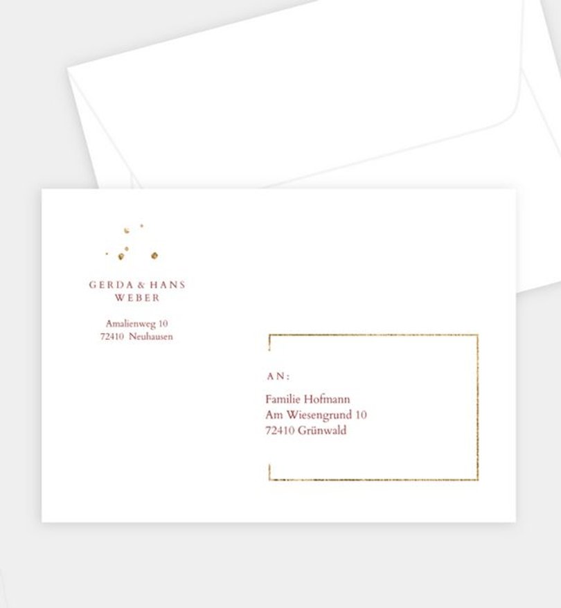 Briefumschlag Goldene-Hochzeit Pieces of Gold
