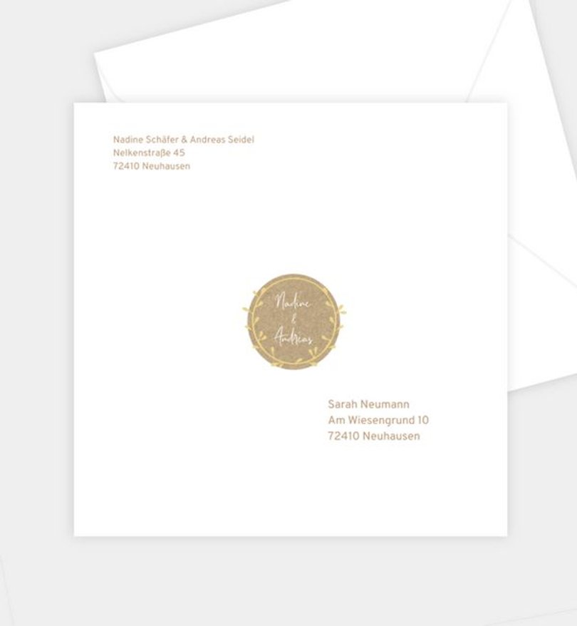 Briefumschlag Hochzeit Craftpaperbutton