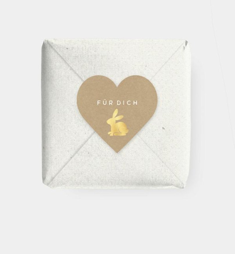 Geschenkaufkleber Ostern Golden easter bunny