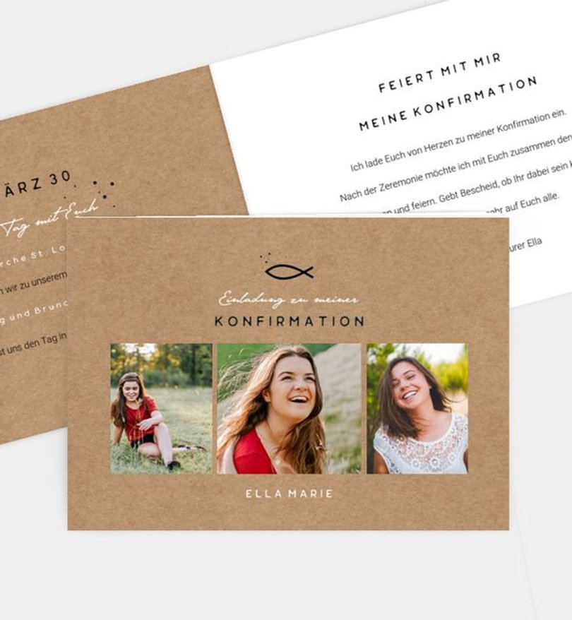 Einladungskarte Konfirmation Familienpost · Crafty