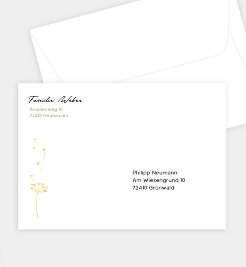 Briefumschlag Ostern Golden easter bunny