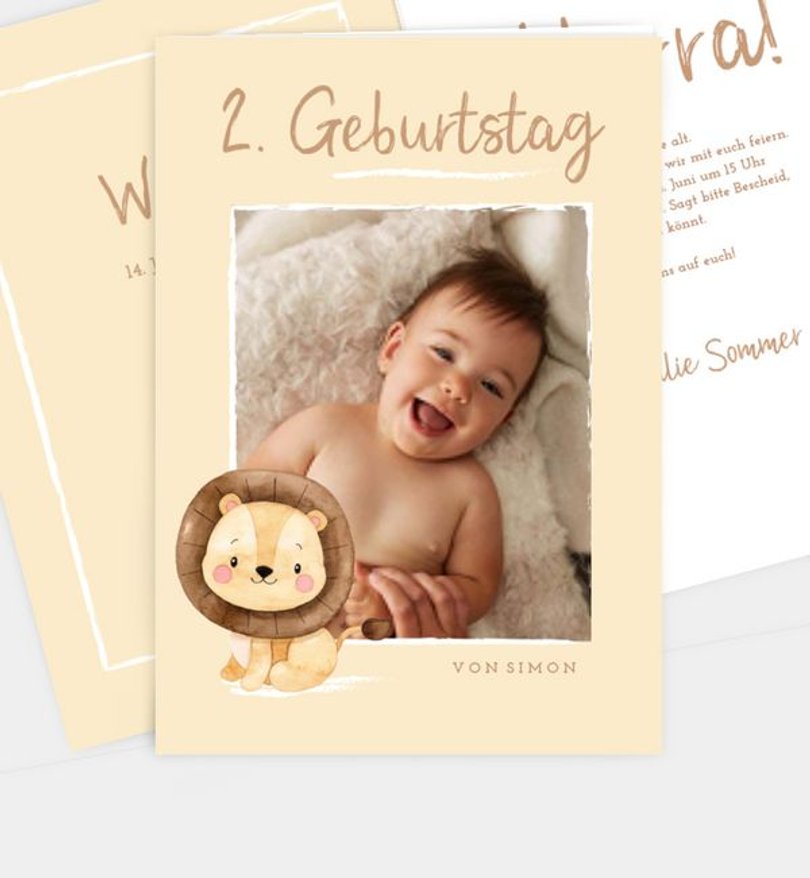 Einladungskarte Kindergeburtstag Little Lion
