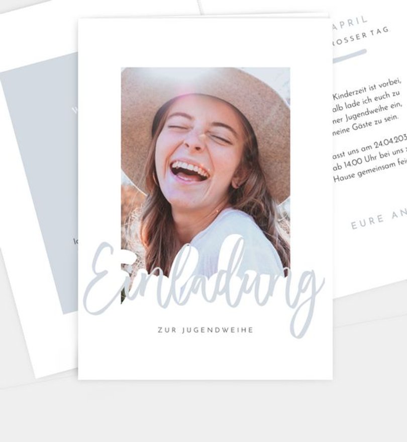 Einladungskarte Jugendweihe Curvy Words