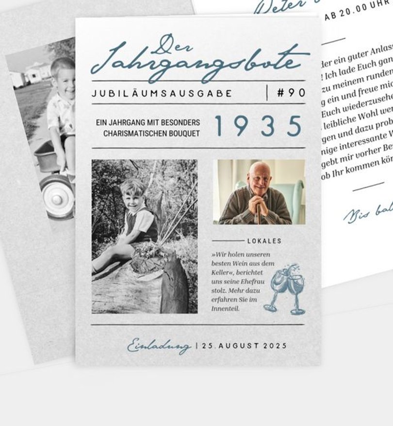Einladungskarte Geburtstag Zeitung
