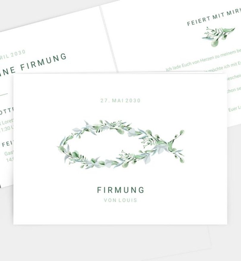Einladungskarte Firmung Sagenhafter Fisch