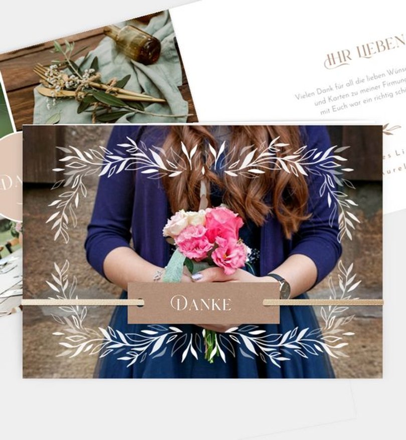 Dankeskarte Firmung Soft Leaves - Crafty