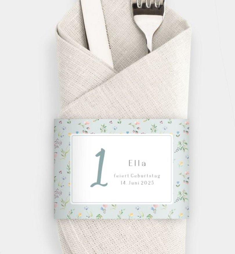 Besteck Servietten-Zubehör Kindergeburtstag Süße Blümchen