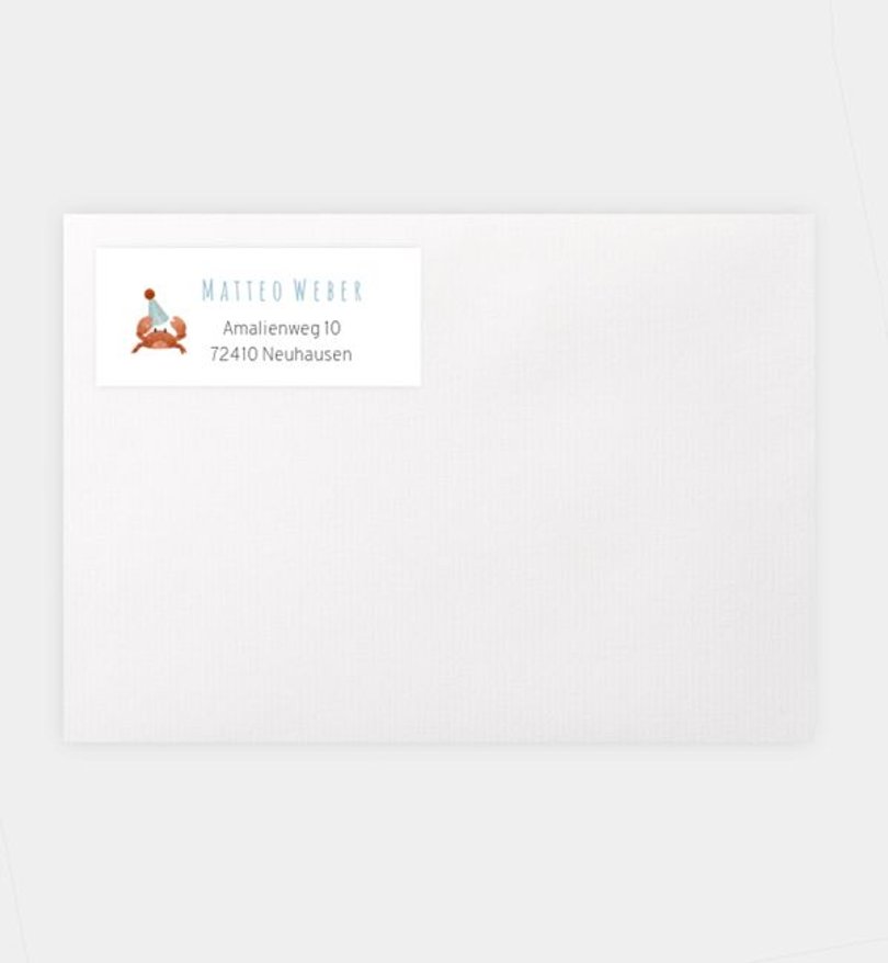 Absenderaufkleber Kindergeburtstag Unterwasser Freunde