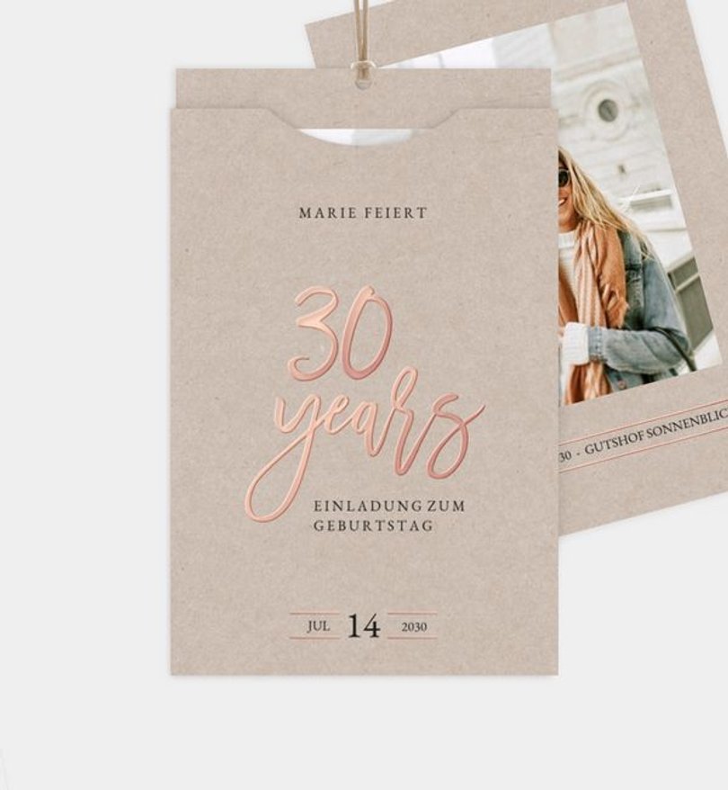 Einladungskarte Geburtstag Rosegold-Crafty
