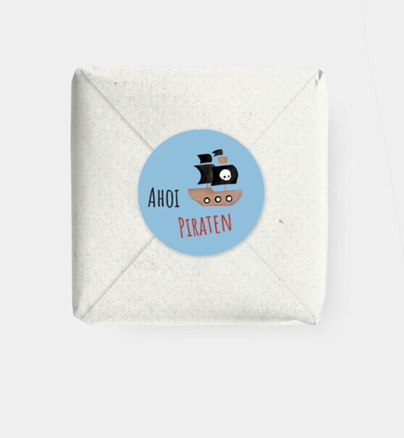 Geschenkaufkleber Kindergeburtstag Piratenparty