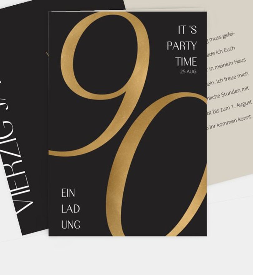 Einladungskarte Geburtstag Golden Number