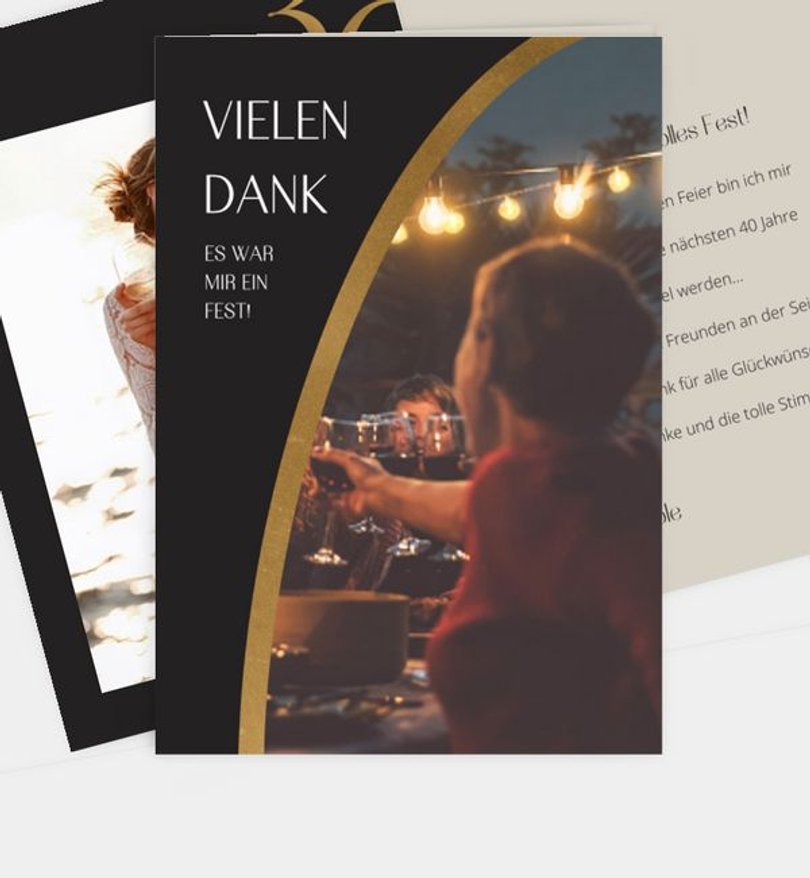 Dankeskarte Geburtstag Golden Number