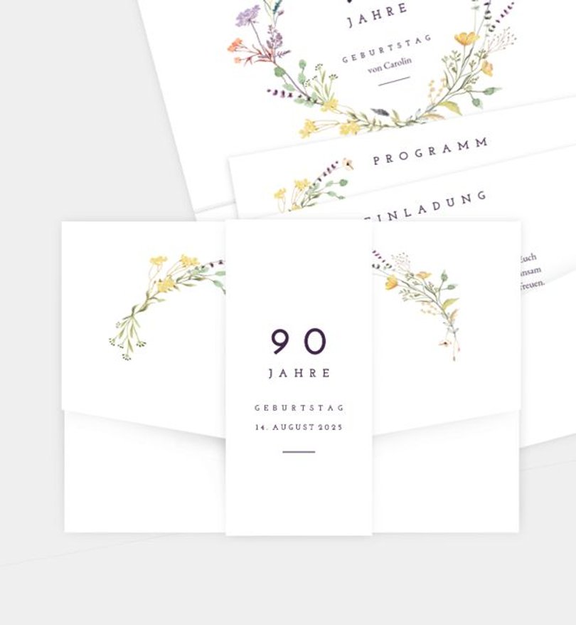 Einladungskarte Geburtstag Blütengarten