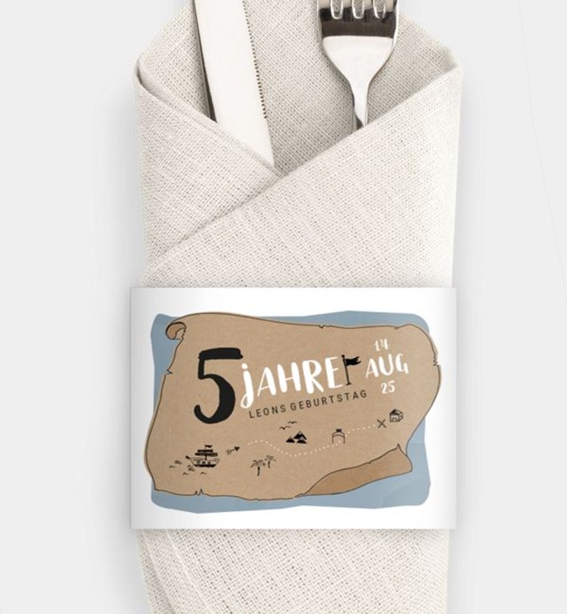 Besteck Servietten-Zubehör Kindergeburtstag Schatzsuche